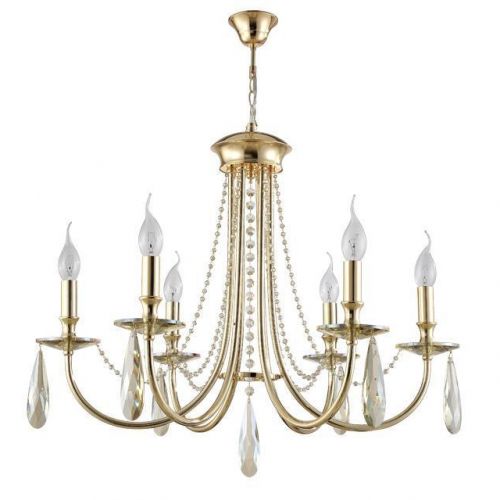 Люстра VICTORIA SP6 GOLD/AMBER